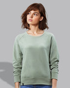 MTS M077 ― Women's Organic Cotton Recycled rPET Raglan Sweatshirt - Black