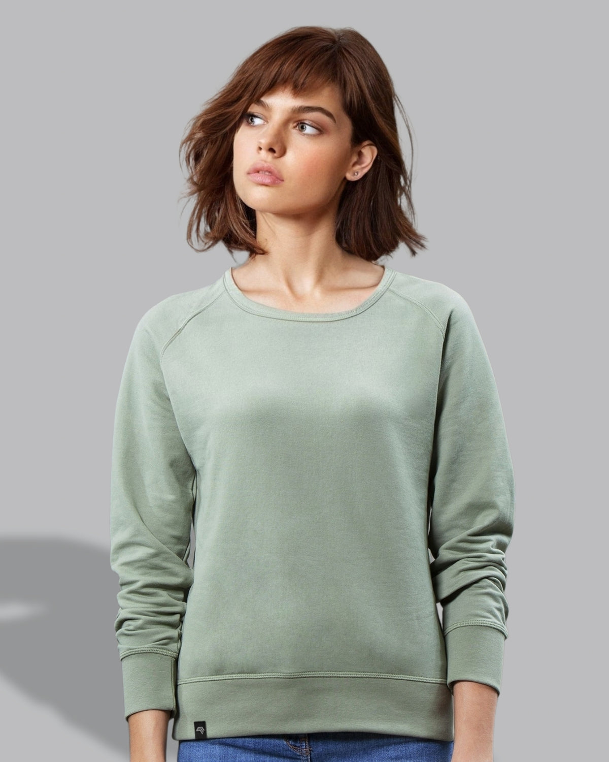 MTS M077 ― Damen Bio-Baumwolle Recycled rPET Raglan Sweatshirt - Soft Olive Grün