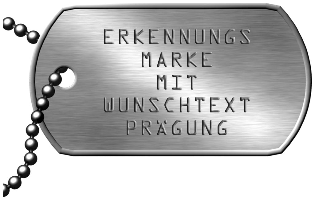 Dog tag with text embossing (Army Dog Tag Style)