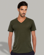 BAC TM044 ― Unisex Organic Cotton V-Neck T-Shirt - White