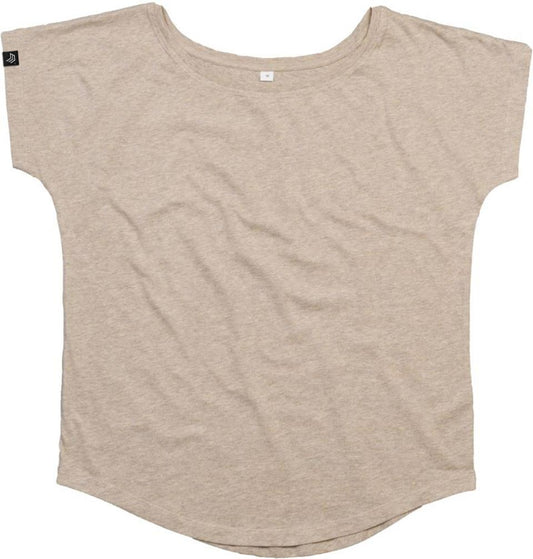 ― % ― MTS M091 ― Damen Bio-Baumwolle Loose Fit T-Shirt - Beige Melange [M]