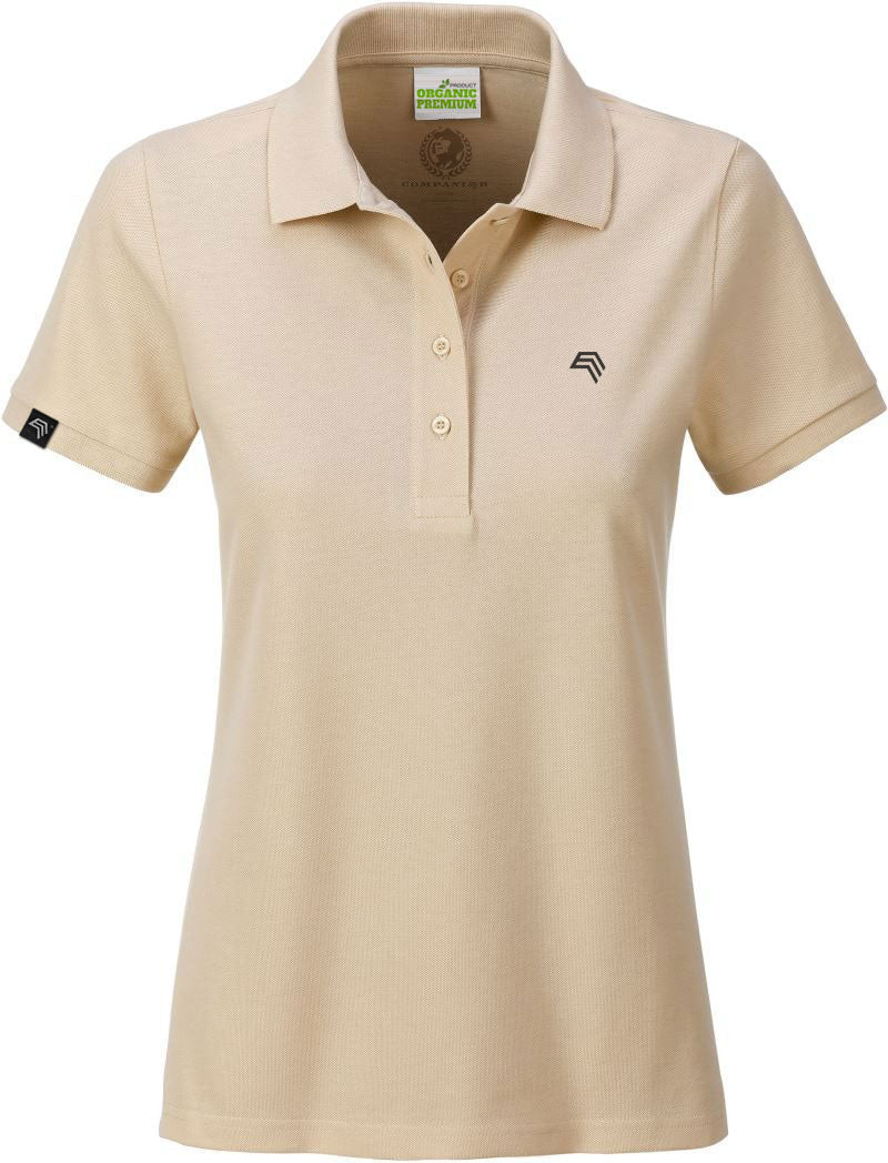 ― % ― JAN 8009/10A ― Damen Bio-Baumwolle Polo Shirt - Stone Beige [XL]