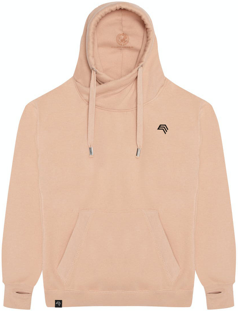 JDS 0021 ― Cross Neck Hoodie - Nude Beige