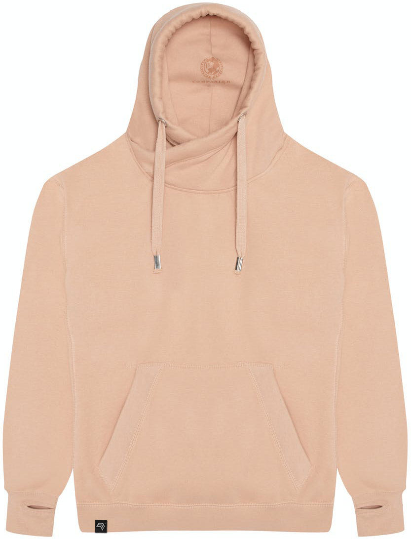 JDS 0021 ― Cross Neck Hoodie - Nude Beige