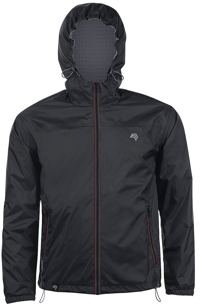 SLS 1171 — Lined Waterproof Windbreaker Skate Jacket - Black / Red / Grey