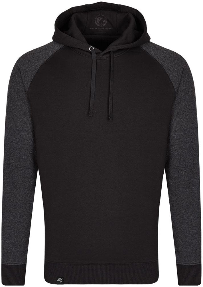MMT 0611 ― Bi-Color No Pocket Hoodie Sweatshirt - Schwarz / Grau Melange