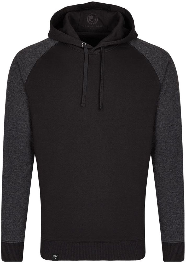 MMT 0611 ― Bi-Color No Pocket Hoodie Sweatshirt - Black / Grey Mélange