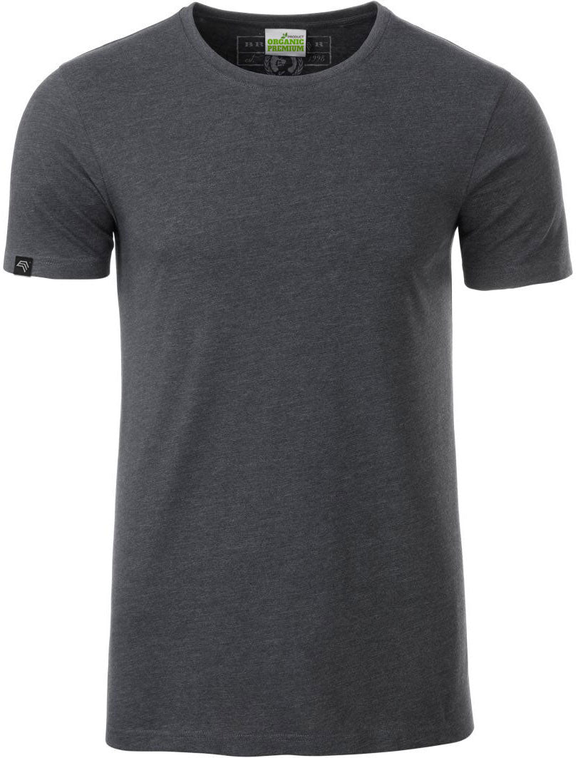 JAN 8008 ― Men's Organic Cotton T-Shirt - Grey Melange Black