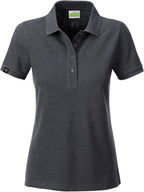 JAN 8009 ― Women's Organic Cotton Polo Shirt - Heather Black Grey Melange