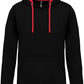 KRB K446 ― Bi-Color Hoodie Sweatshirt - Schwarz / Rot