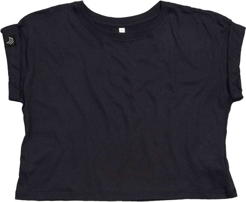 MTS M096 – Women's Organic Cotton Crop Top T-Shirt - Black