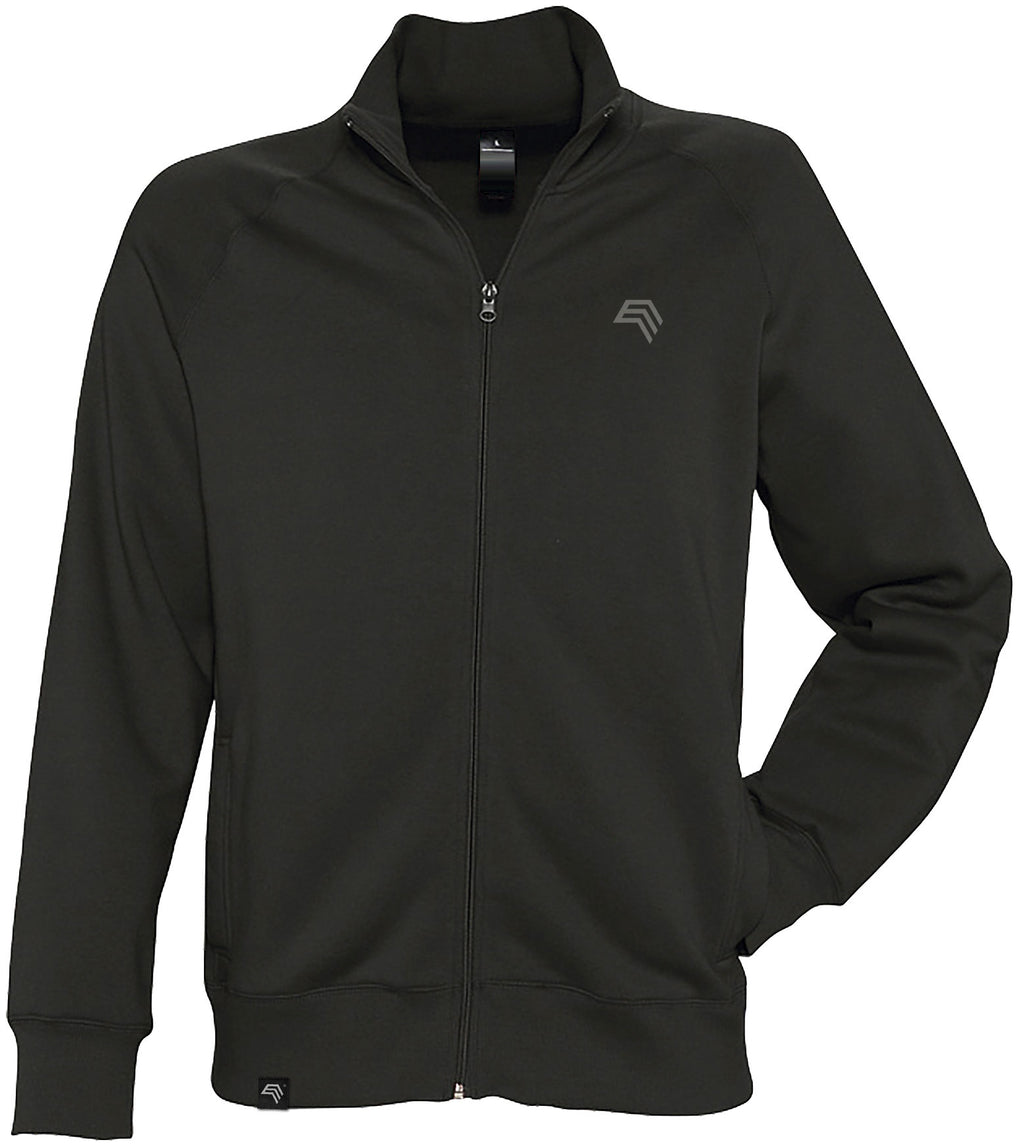SLS 4720 – Raglan Sweat Jacket with Stand-Up Collar - Black