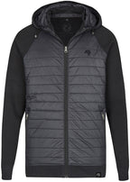 MMT 0810 ― Hybrid Material-Mix Sweat Jacket with Detachable Hood - Black