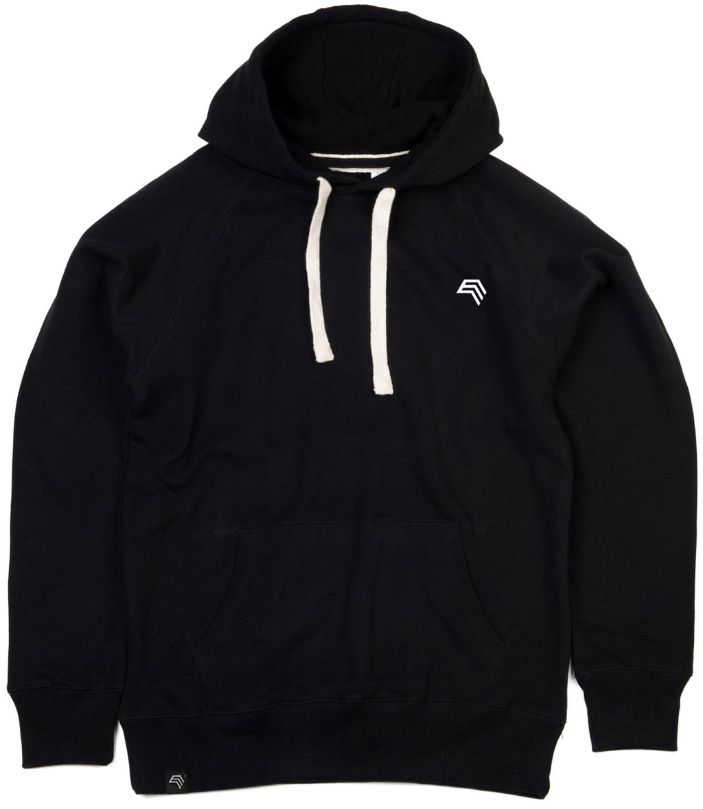MTS M073 ― Heavy Peach-Finish Organic Cotton Raglan Hoodie - Black