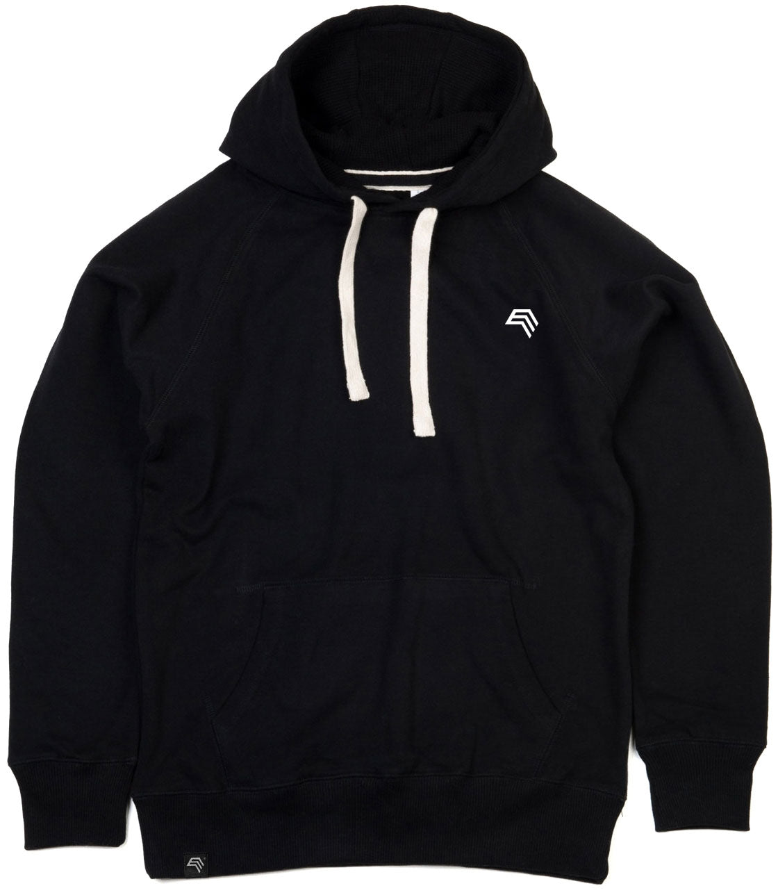 MTS M073 ― Heavy Peach-Finish Organic Cotton Raglan Hoodie - Black