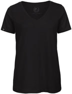 BAC TW045 ― Women's Organic Cotton V-Neck T-Shirt - Black