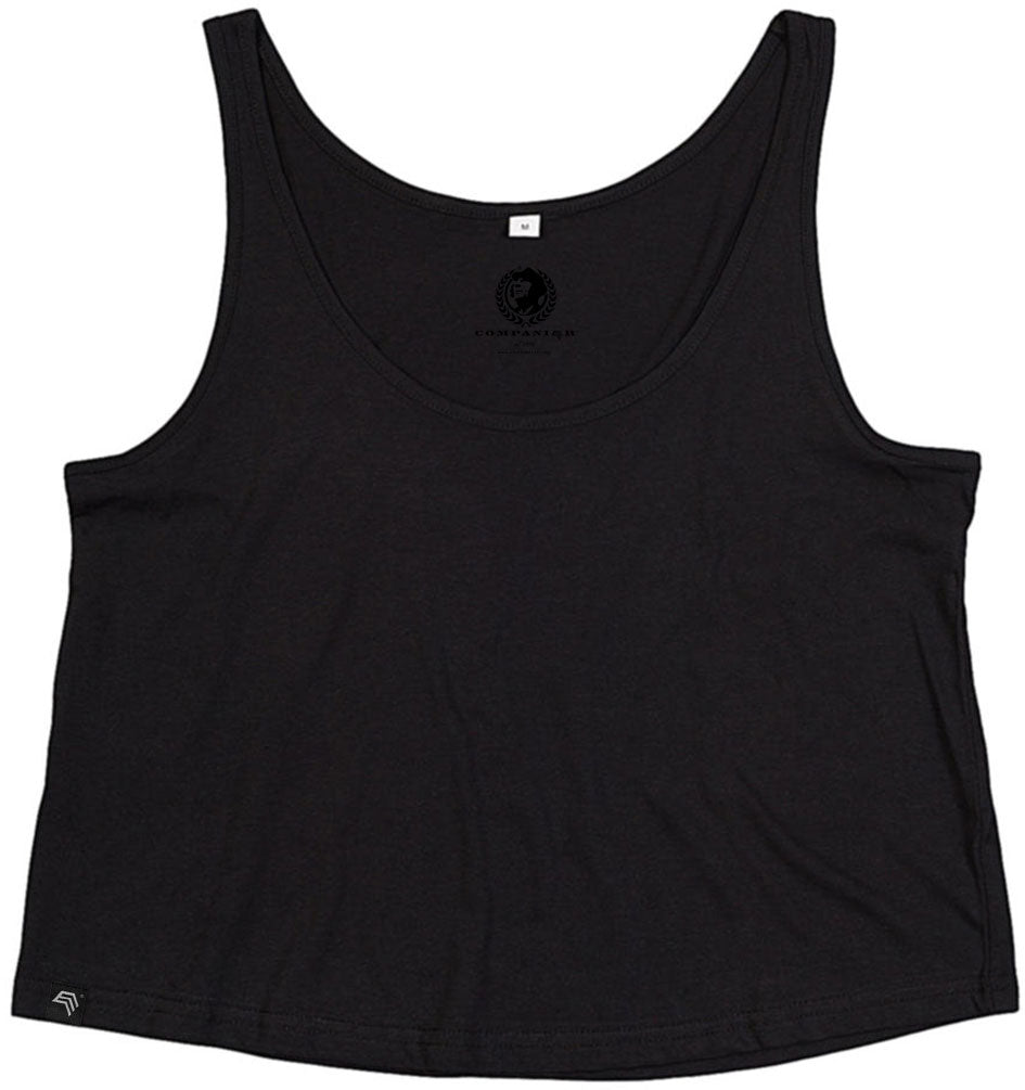 MTS M127 ― Women's Organic Cotton Crop Vest Tank Top - Black