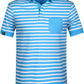 JAN 8030 ― Unisex Bio-Baumwolle Polo Shirt gestreift - Atlantic Blau / Weiß