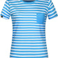 JAN 8027 ― Damen Bio-Baumwolle Streifen T-Shirt gestreift - Atlantic Blau / Weiß