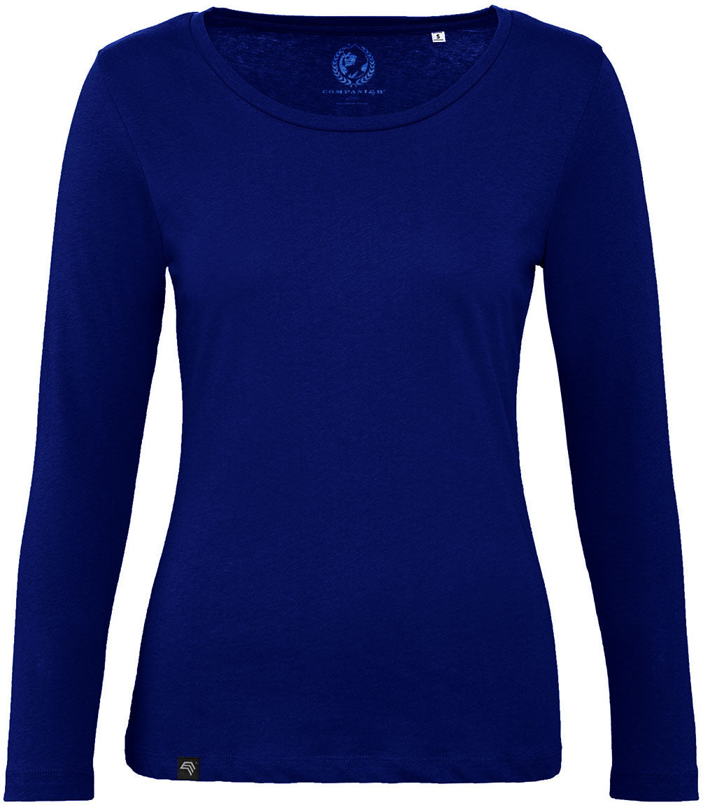 ― % ― BAC TW071 ― Damen Bio-Baumwolle Longsleeve T-Shirt - Cobalt Blau [L / XL]
