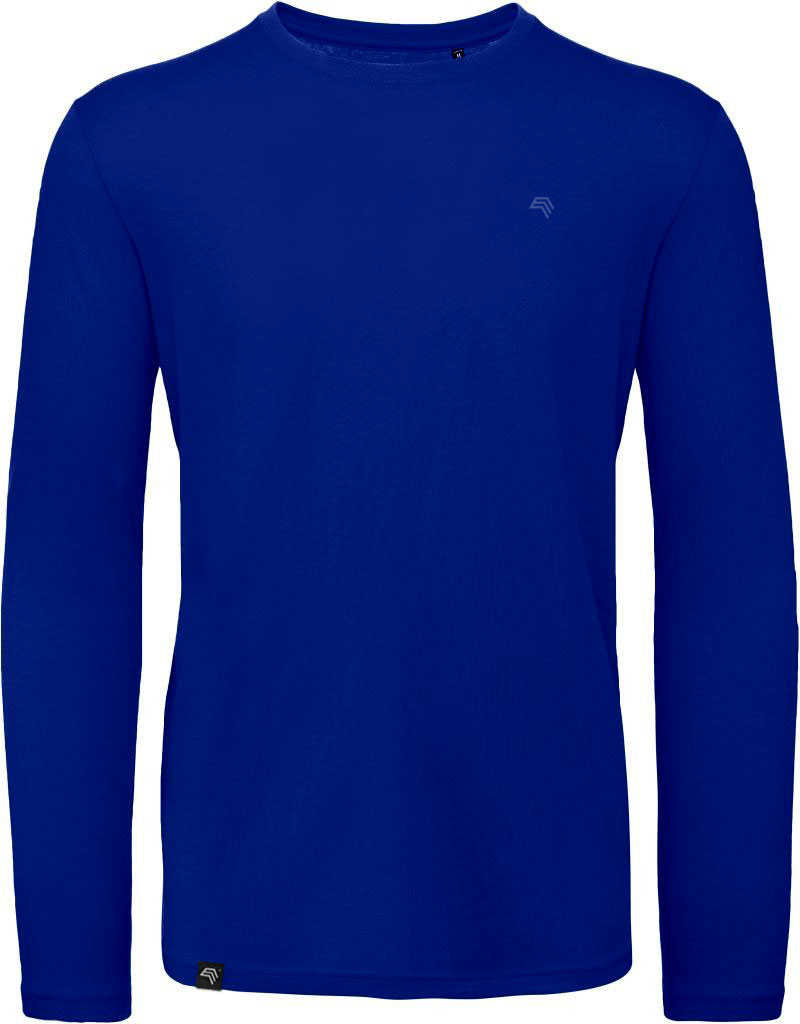 ― % ― BAC TM070 ― Herren Bio-Baumwolle Longsleeve T-Shirt Langarm - Cobalt Blau / L