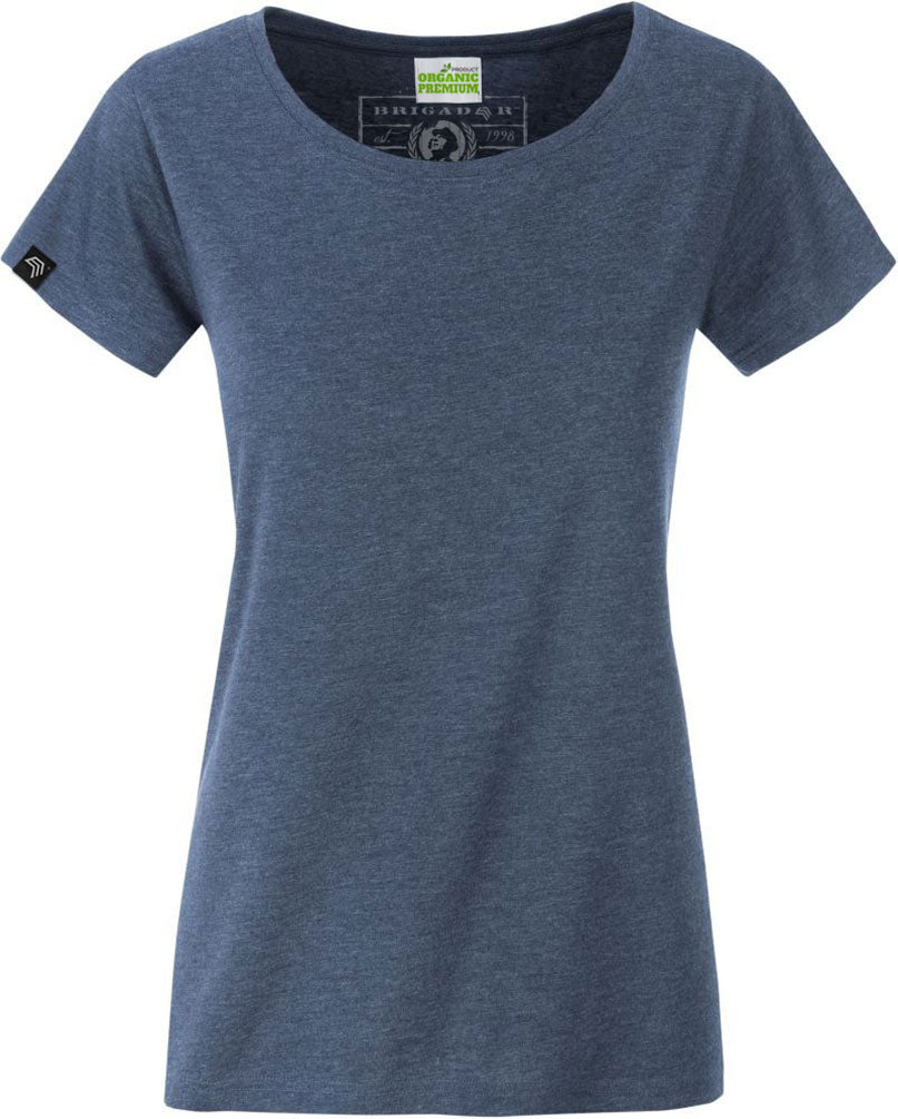 ― % ― JAN 8007 ― Damen Bio-Baumwolle T-Shirt Organic - Heather Blau Melange / XL