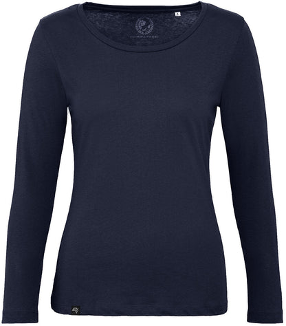 ― % ― BAC TW071 ― Damen Bio-Baumwolle Longsleeve T-Shirt - Navy Blau [XS]