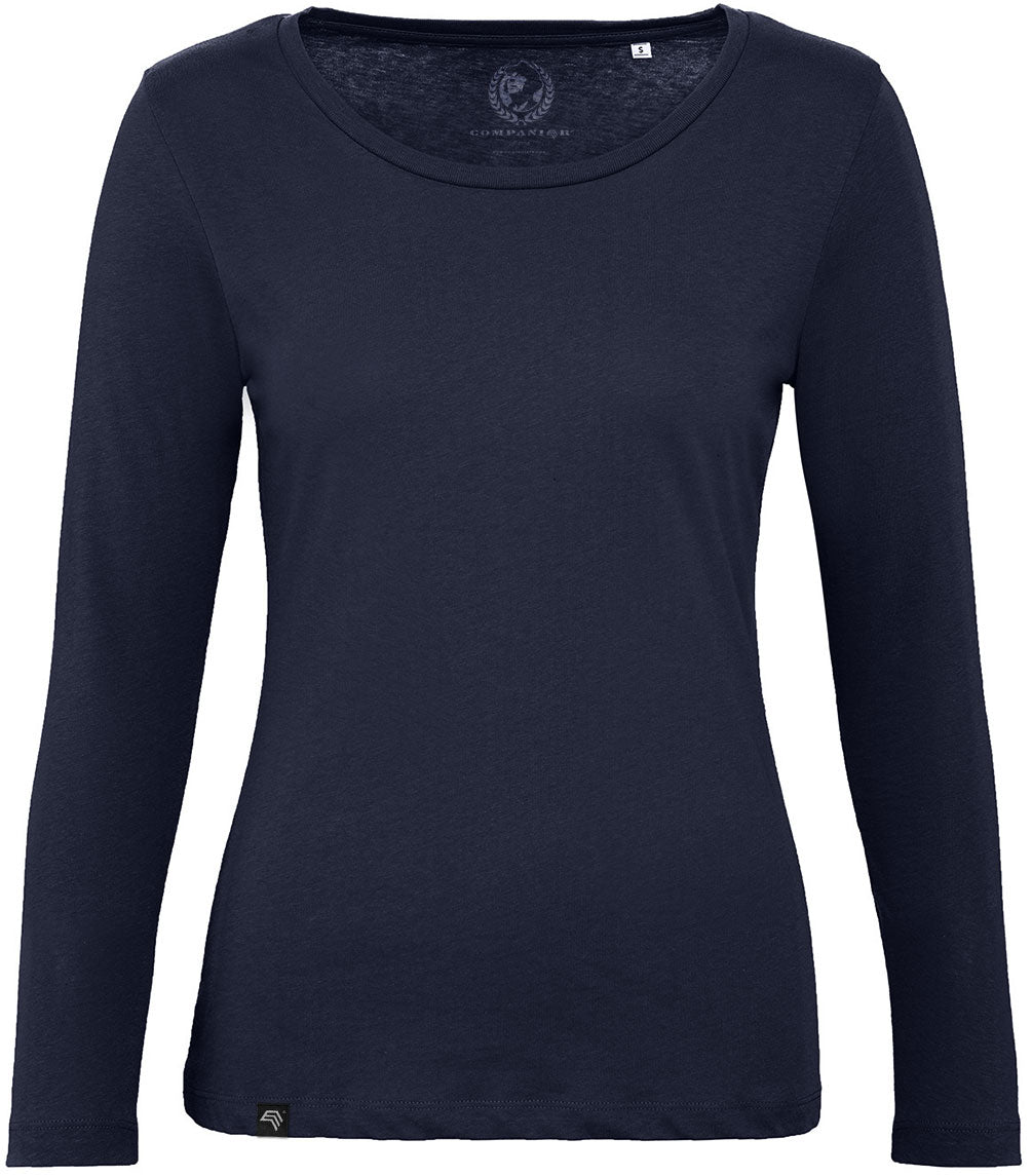 ― % ― BAC TW071 ― Damen Bio-Baumwolle Longsleeve T-Shirt - Navy Blau / XS