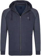 MMT 0710 — Unisex Bi-Color Raglan Hooded Jacket - Navy Blue / Mélange