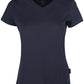 ― % ― RMH 0202/ ― Damen Luxury Bio-Baumwolle V-Neck T-Shirt - Navy Blau [M]