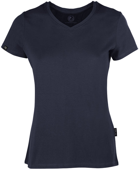 ― % ― RMH 0202 ― Damen Luxury Bio-Baumwolle V-Neck T-Shirt - Navy Blau [M]