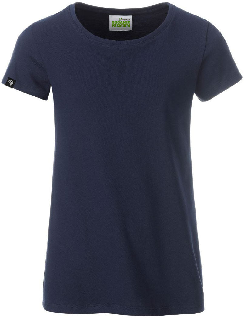 JAN 8007G ― Children/Girls Organic Cotton T-Shirt - Navy Blue