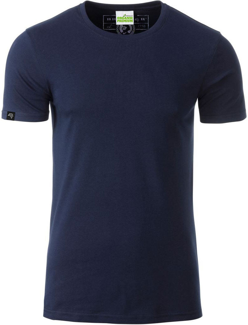 ----- Sold ― % ― Men's Organic Cotton T-Shirt – Bordeaux Red Brown [S] JAN 8008/C/GZ-A