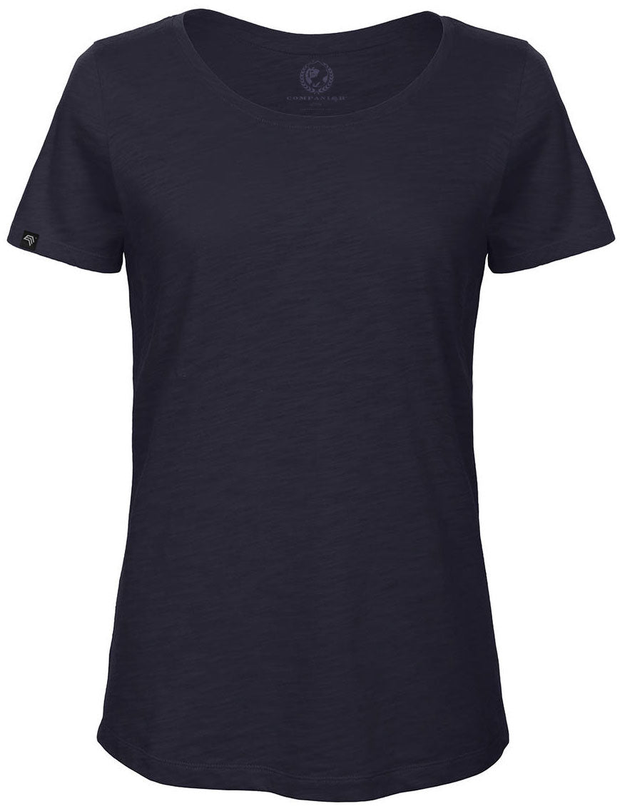 BAC TW047 ― Damen Bio-Baumwolle Flammgarn T-Shirt - Navy Blau