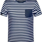 JAN 8028 ― Unisex Bio-Baumwolle T-Shirt gestreift - Navy Blau / Weiß