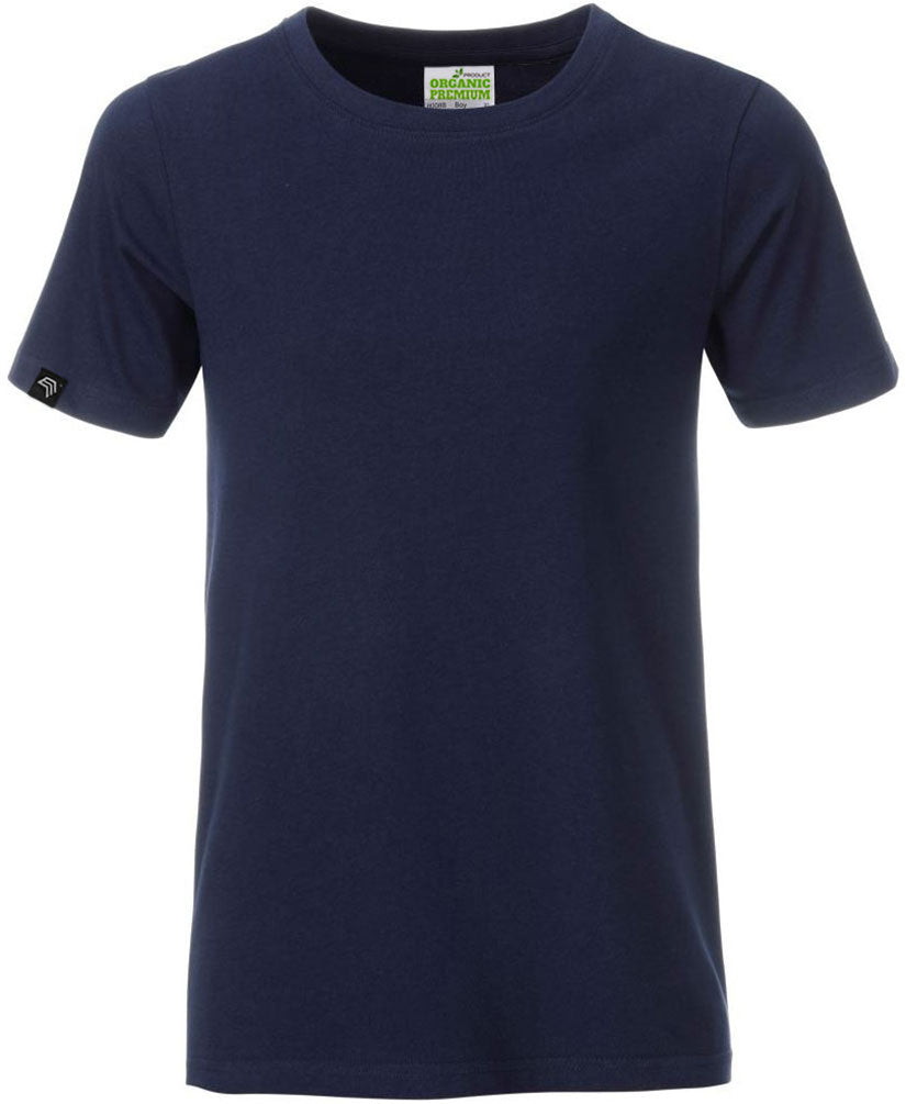 JAN 8008B ― Kids/Boys Organic Cotton T-Shirt - Navy Blue