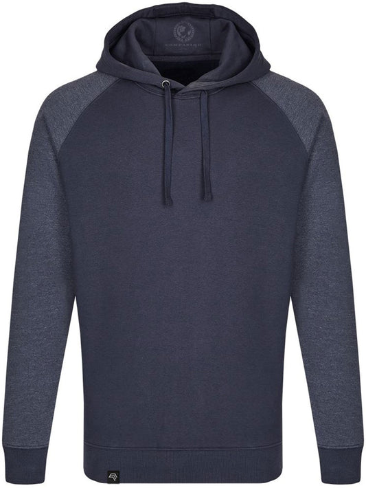 MMT 0611 ― Bi-Color No Pocket Hoodie Sweatshirt - Blau Navy / Melange