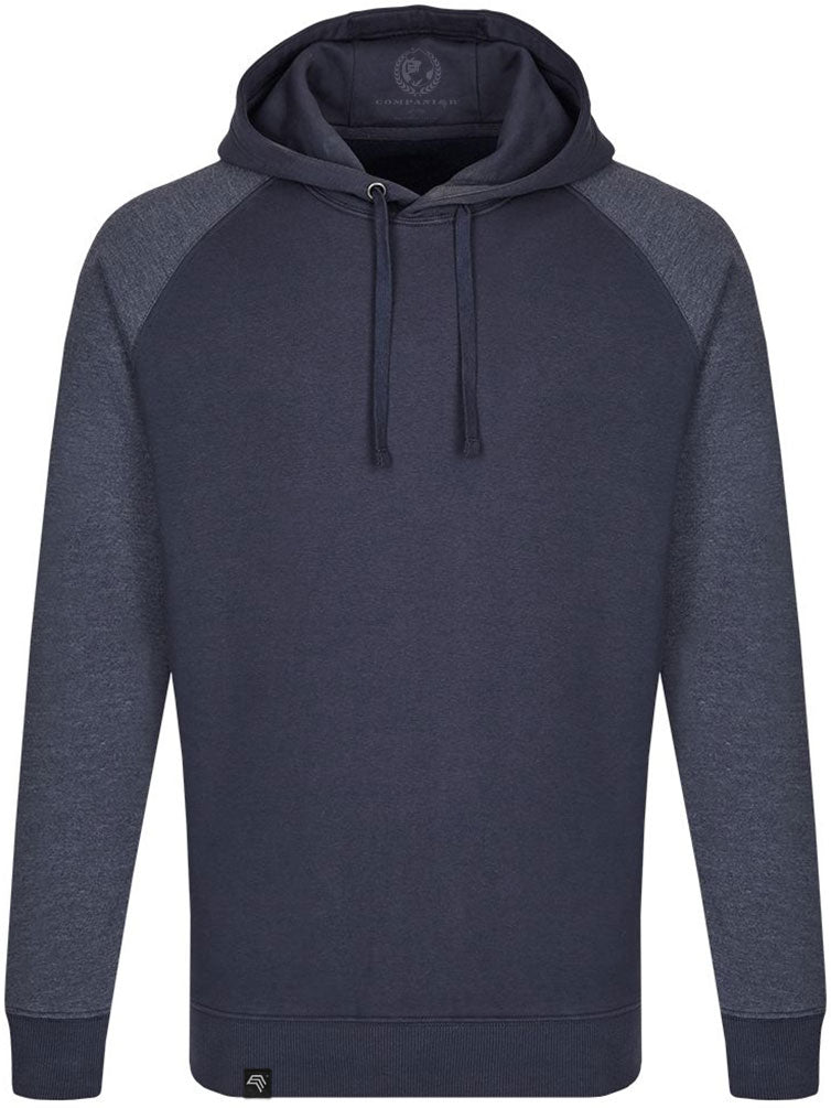 MMT 0611 ― Bi-Color No Pocket Hoodie Sweatshirt - Blue Navy / Melange
