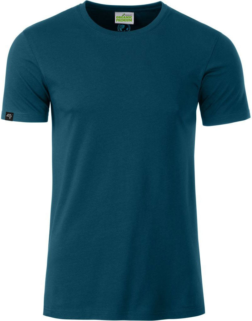 ― % ― JAN 8008 ― Herren Bio-Baumwolle T-Shirt - Petrol Blau [S / L / XL / 2XL / 3XL]