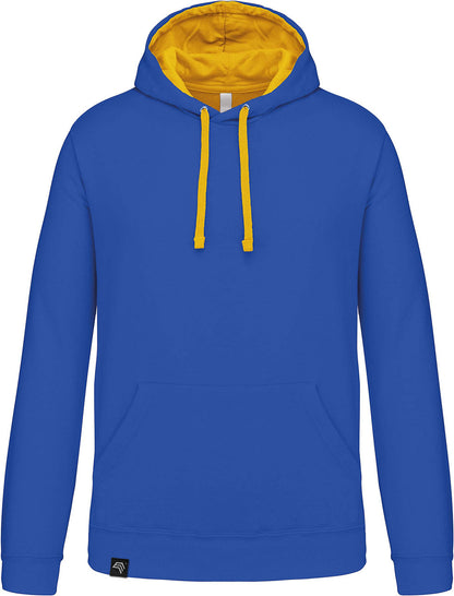 KRB K446 ― Bi-Color Hoodie Sweatshirt - Light Royal Blau / Gelb