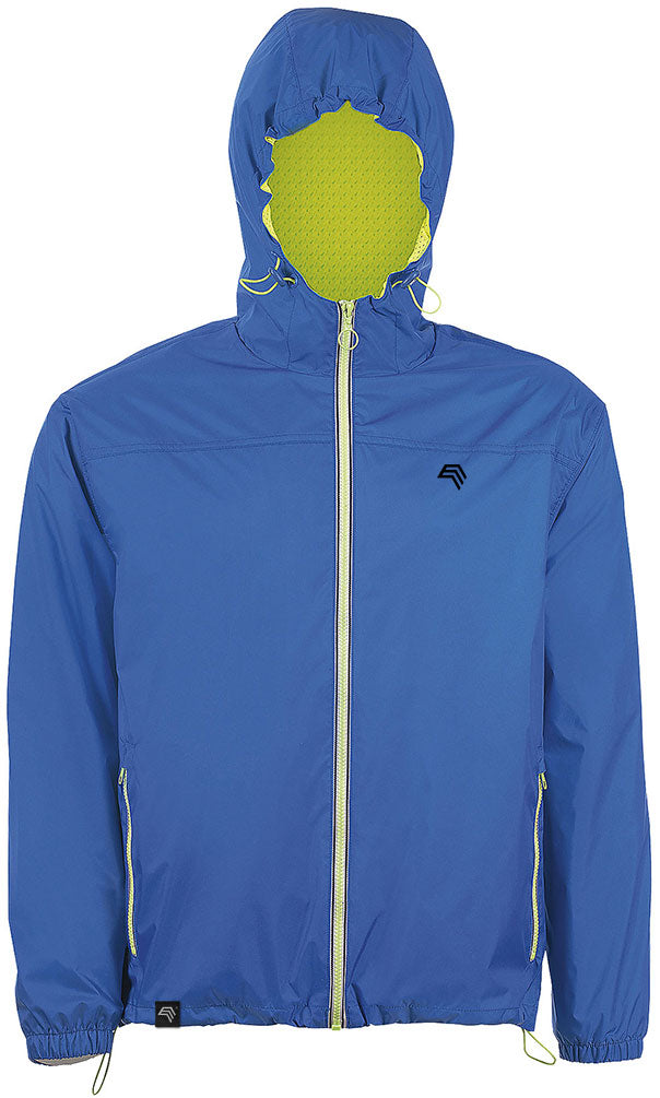 SLS 1171 — Lined Waterproof Windbreaker Skate Jacket - Royal Blue / Neon Gold
