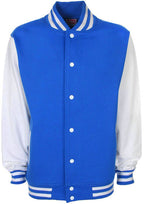 ― % ― MDF FV001/ ― Unisex College Jacket - Royal Blue / White [S]