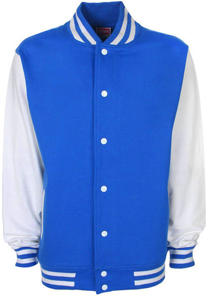 ― % ― MDF FV001/ ― Unisex College Jacket - Royal Blue / White [S]