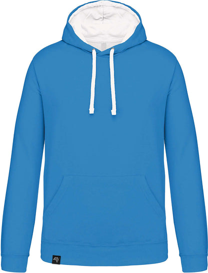 KRB K446 ― Bi-Color Hoodie Sweatshirt - Tropical Blau / Weiß