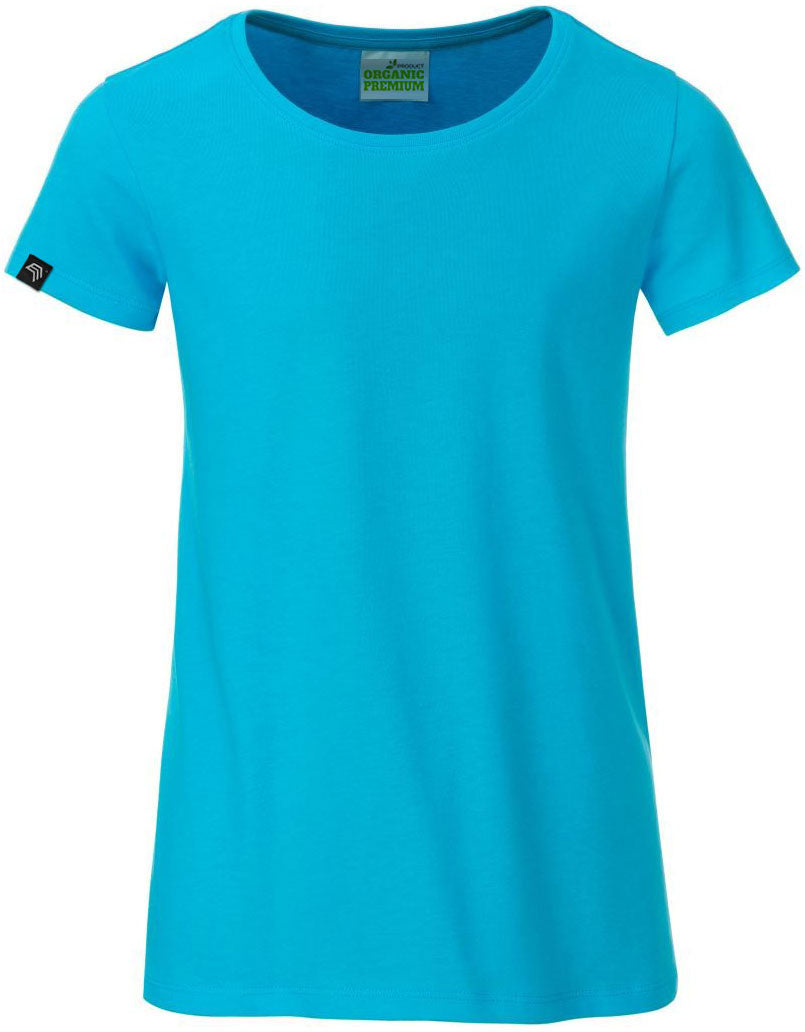 JAN 8007G ― Kinder/Mädchen Bio-Baumwolle T-Shirt - Türkis Blau