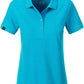 ― % ― JAN 8009/ ― Damen Bio-Baumwolle Polo Shirt - Türkis Blau [L]