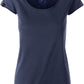 ― % ― JAN 8001/ ― Damen Bio-Baumwolle Rollsaum T-Shirt - Navy Blau [XL]