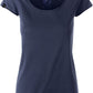 JAN 8001 ― Damen Bio-Baumwolle Rollsaum T-Shirt - Navy Blau