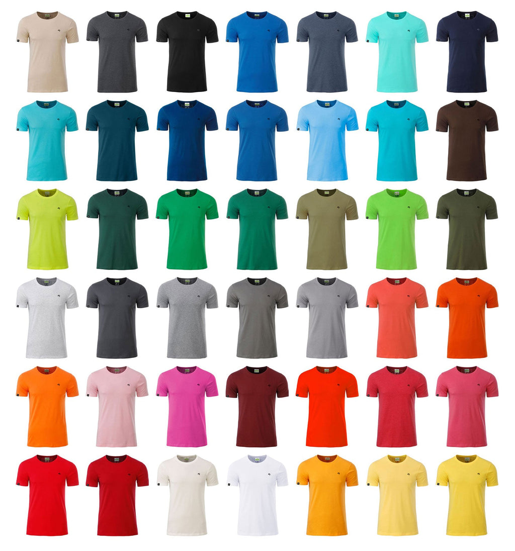 ― % ― JAN 8008 ― Herren Bio-Baumwolle T-Shirt - Bordeaux Rot Braun [L]