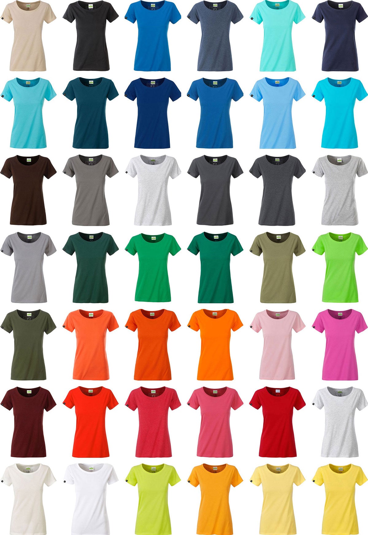 ― % ― JAN 8007/ ― Damen Bio-Baumwolle T-Shirt Organic - Petrol Blau [L]